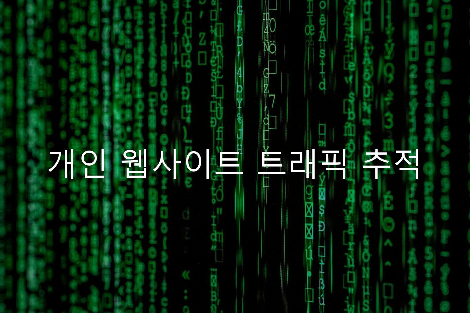 개인 웹사이트 트래픽 추적