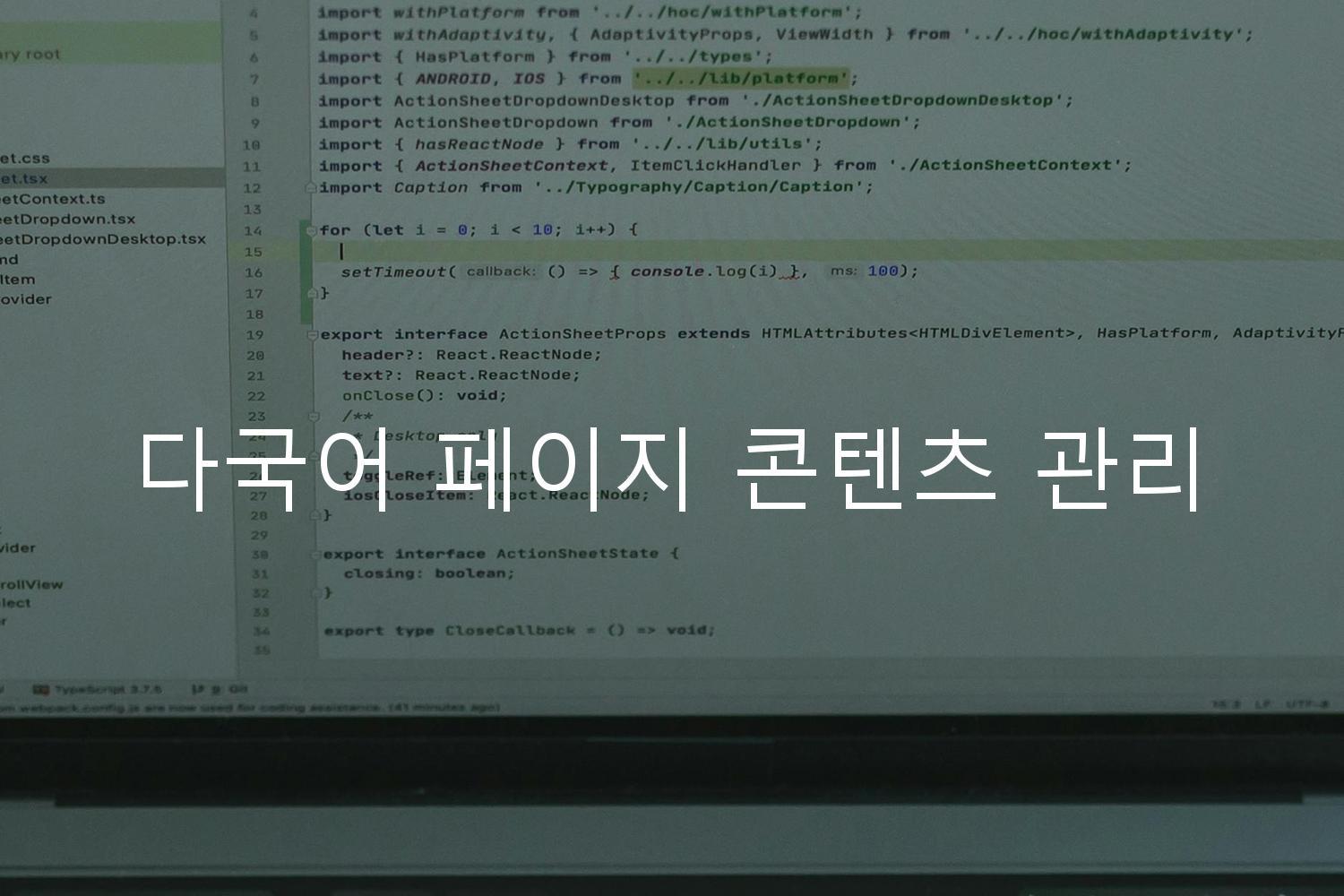 다국어 페이지 콘텐츠 관리