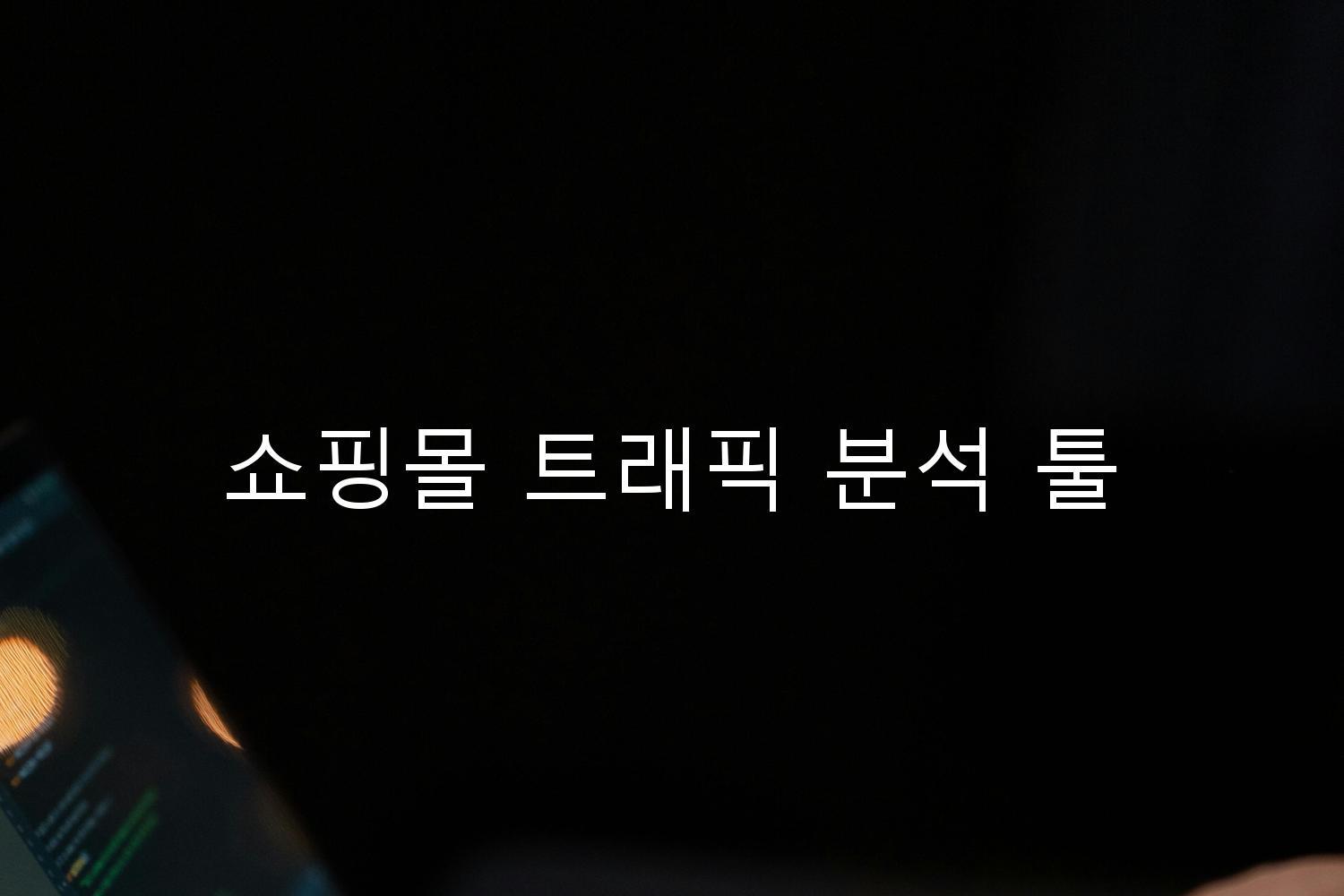 쇼핑몰 트래픽 분석 툴