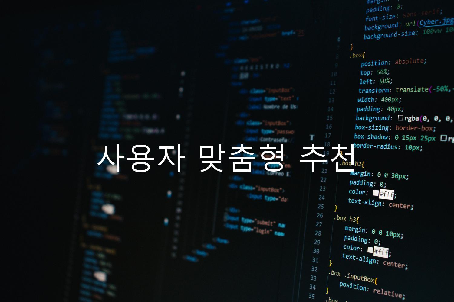 사용자 맞춤형 추천