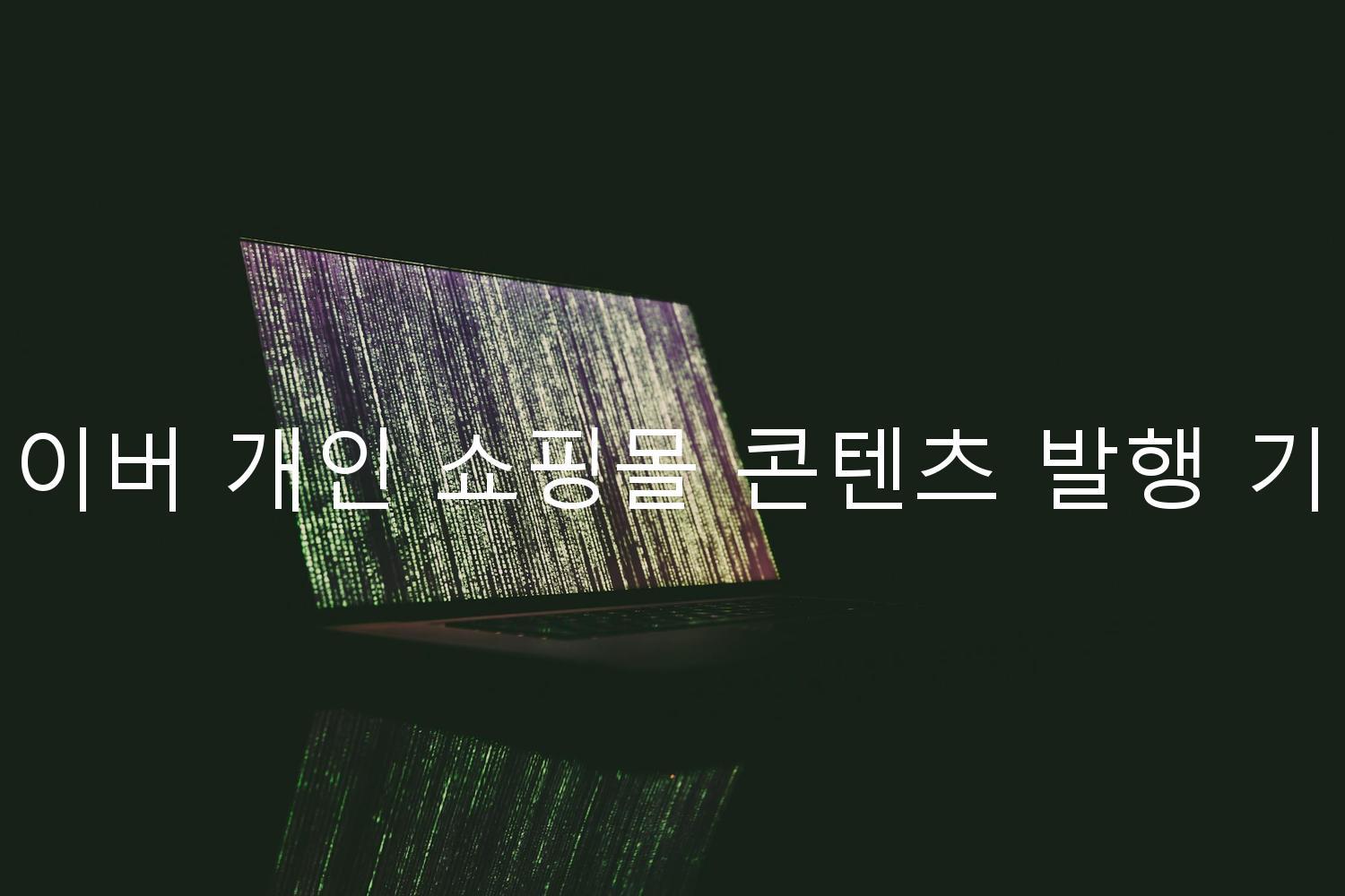 네이버 개인 쇼핑몰 콘텐츠 발행 기법