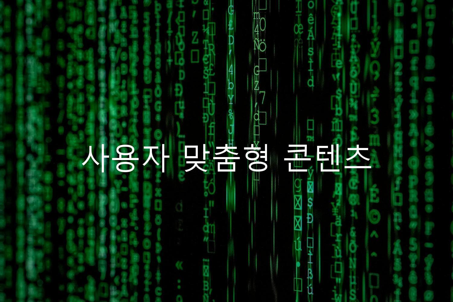사용자 맞춤형 콘텐츠