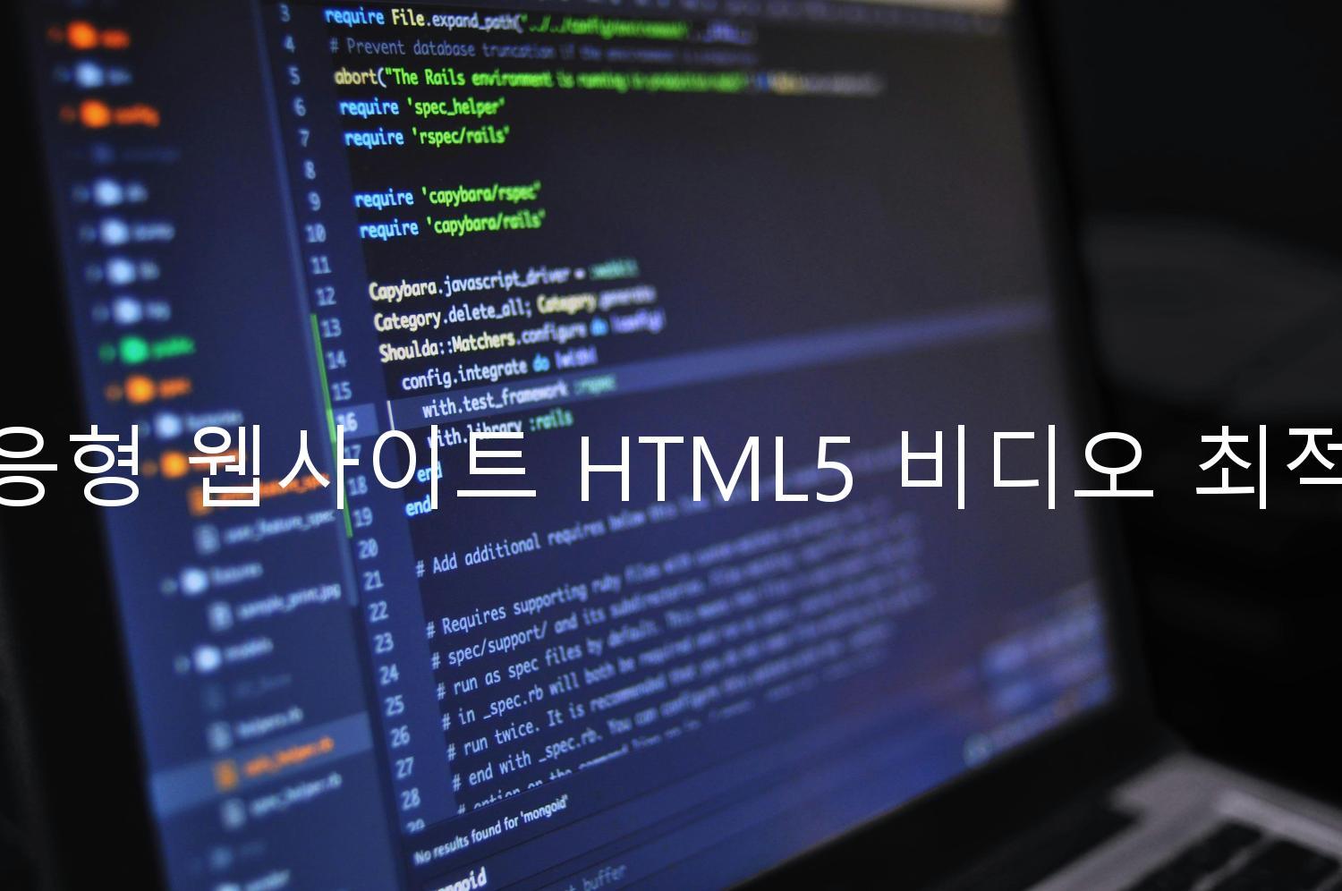 반응형 웹사이트 HTML5 비디오 최적화