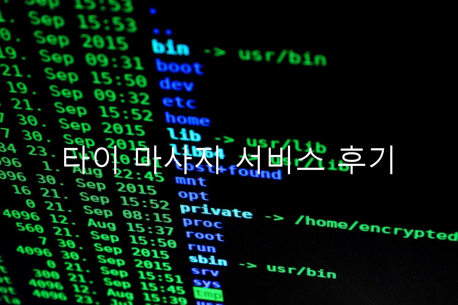 타이 마사지 서비스 후기