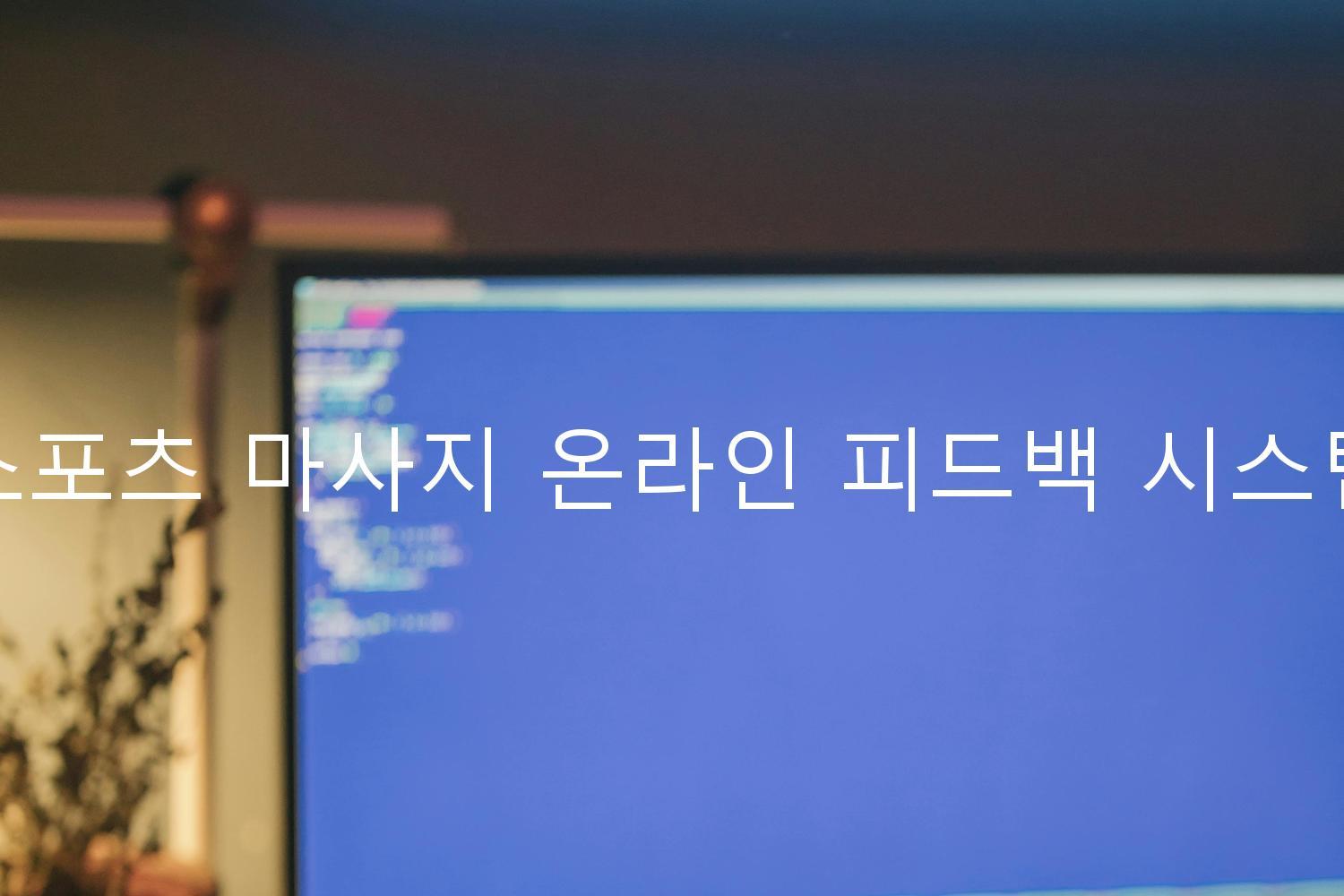 스포츠 마사지 온라인 피드백 시스템