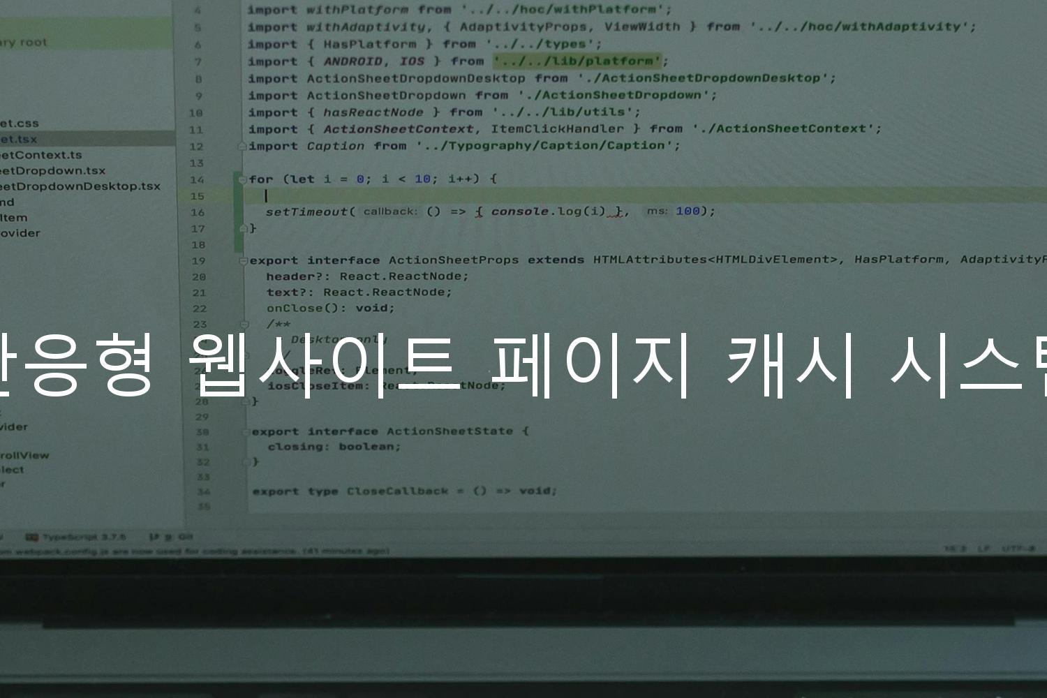 반응형 웹사이트 페이지 캐시 시스템