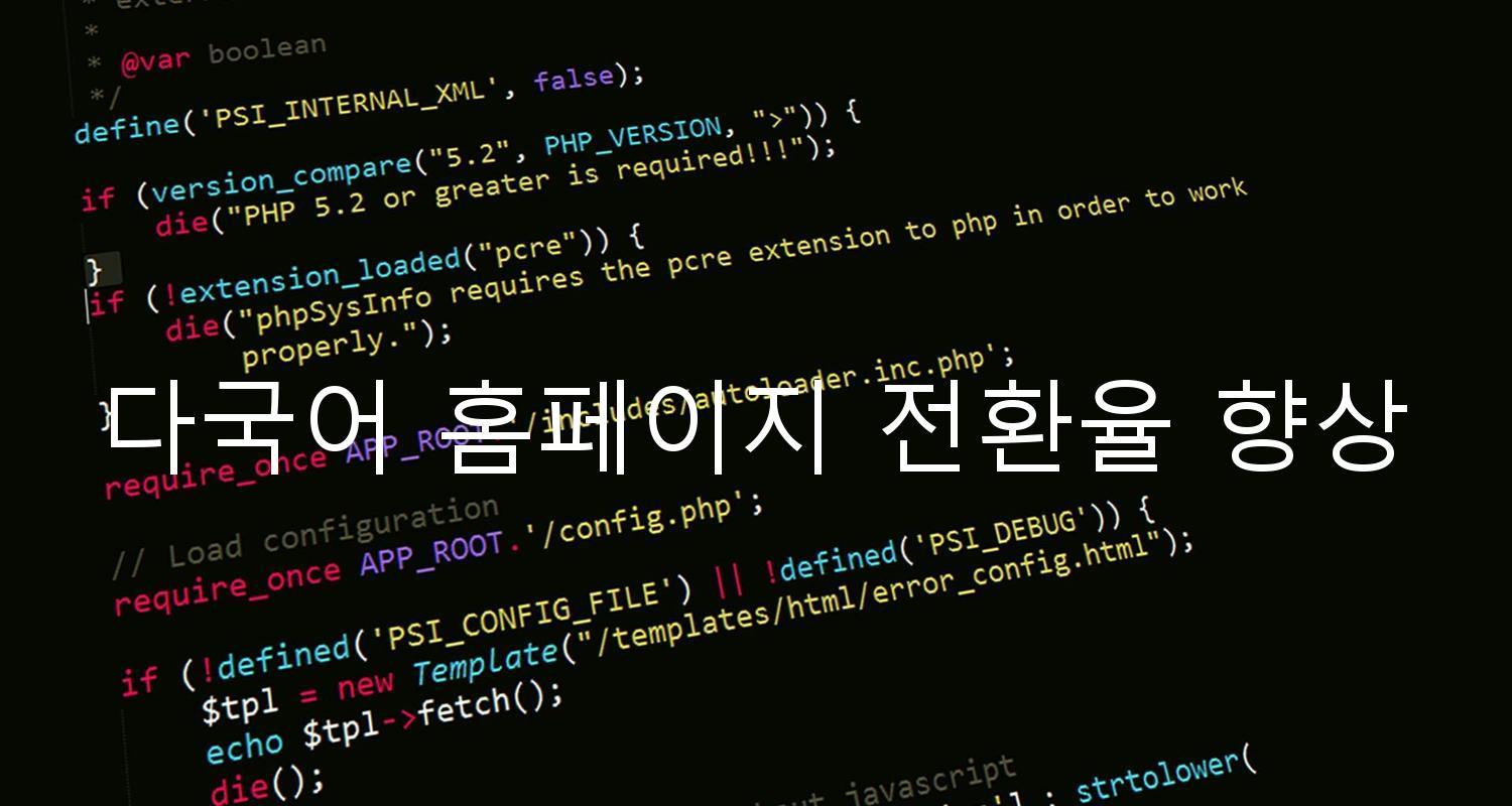 다국어 홈페이지 전환율 향상