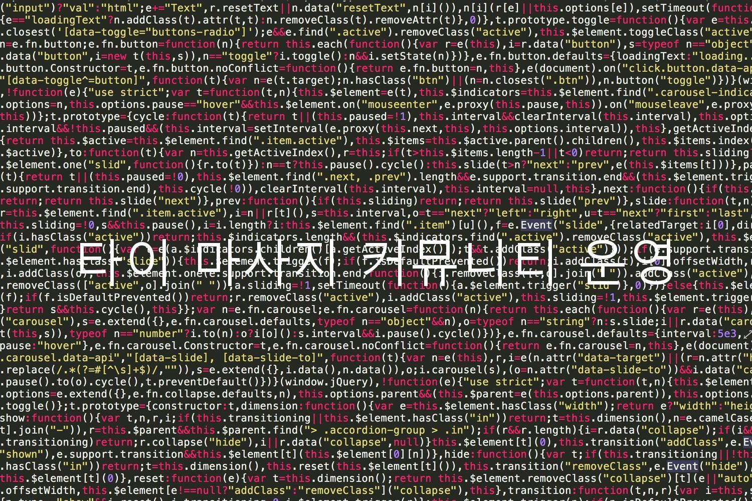 타이 마사지 커뮤니티 운영