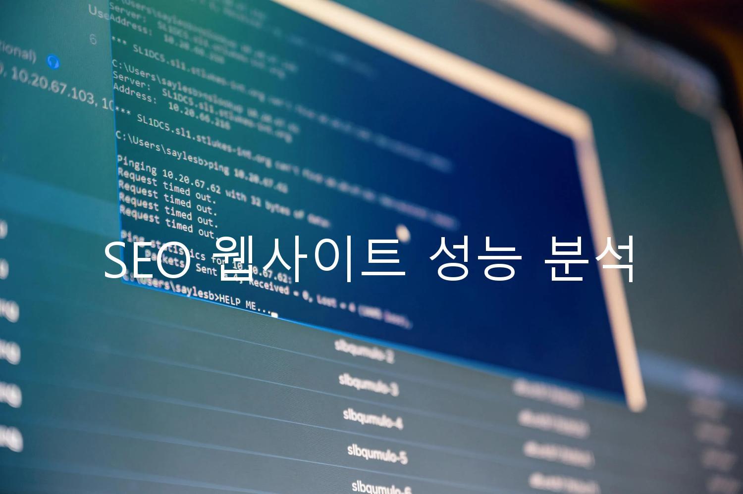 SEO 웹사이트 성능 분석