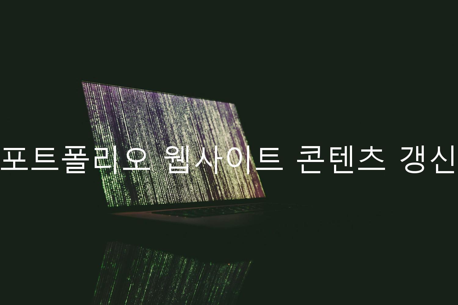 포트폴리오 웹사이트 콘텐츠 갱신
