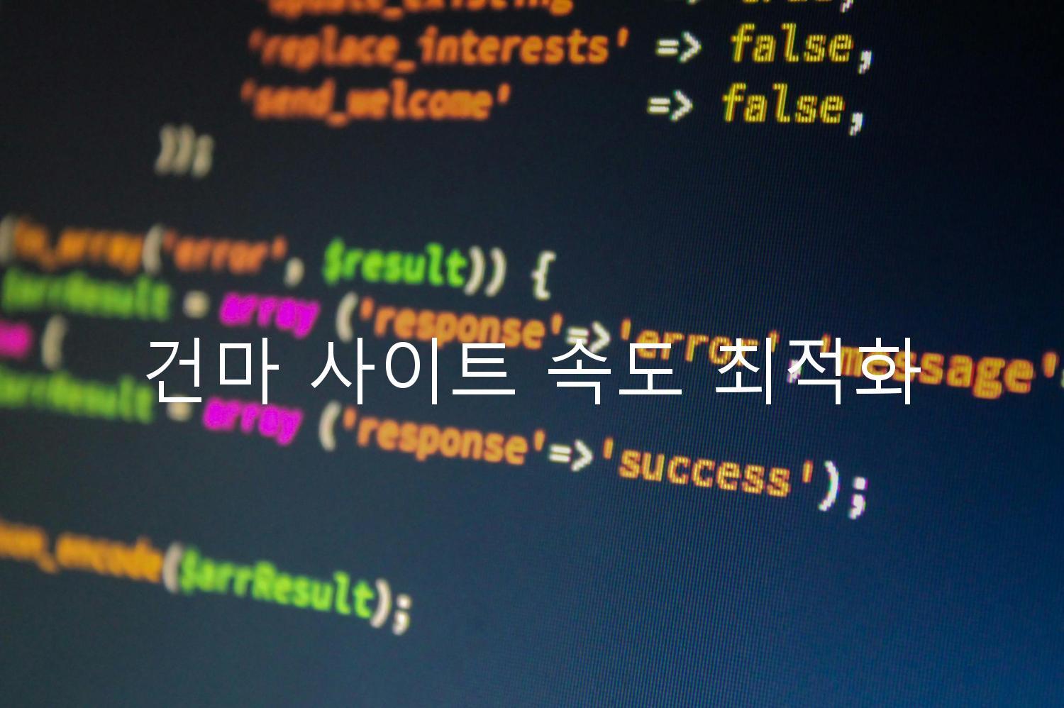 건마 사이트 속도 최적화