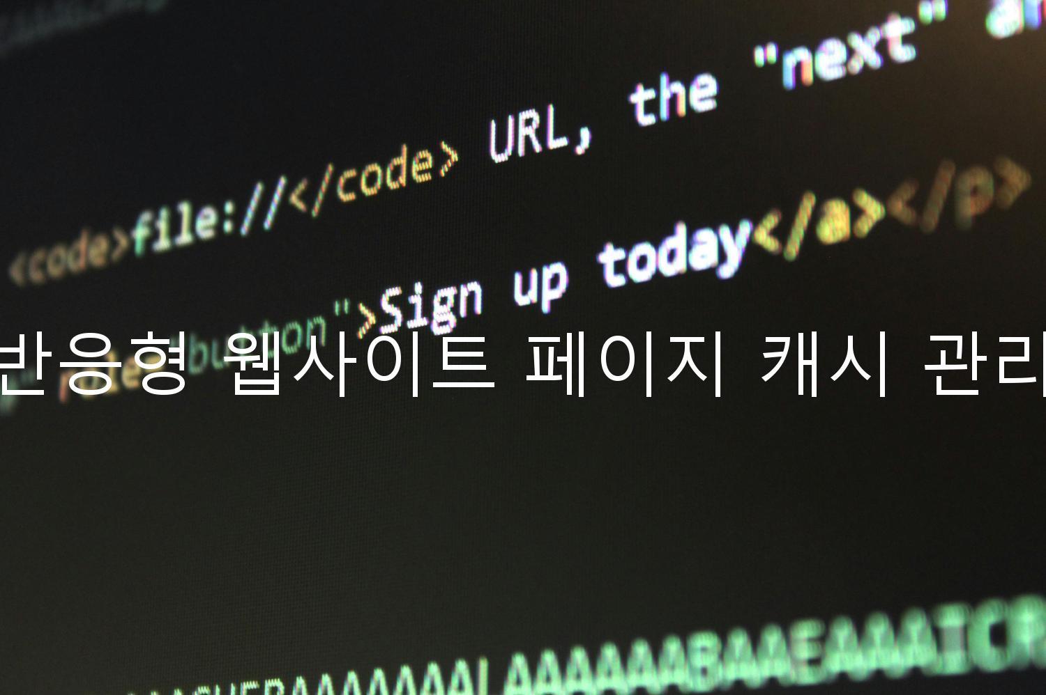 반응형 웹사이트 페이지 캐시 관리