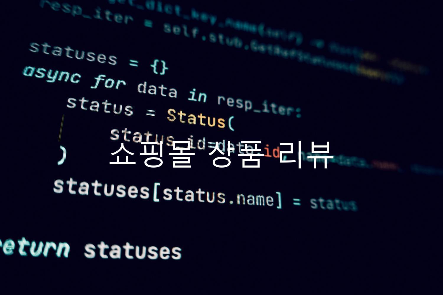 쇼핑몰 상품 리뷰