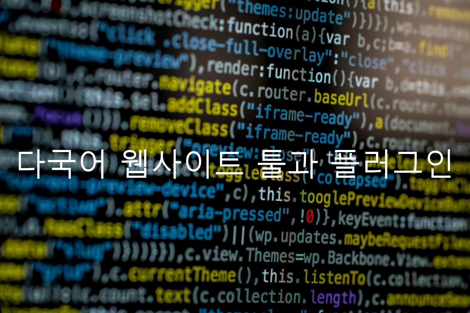 다국어 웹사이트 툴과 플러그인