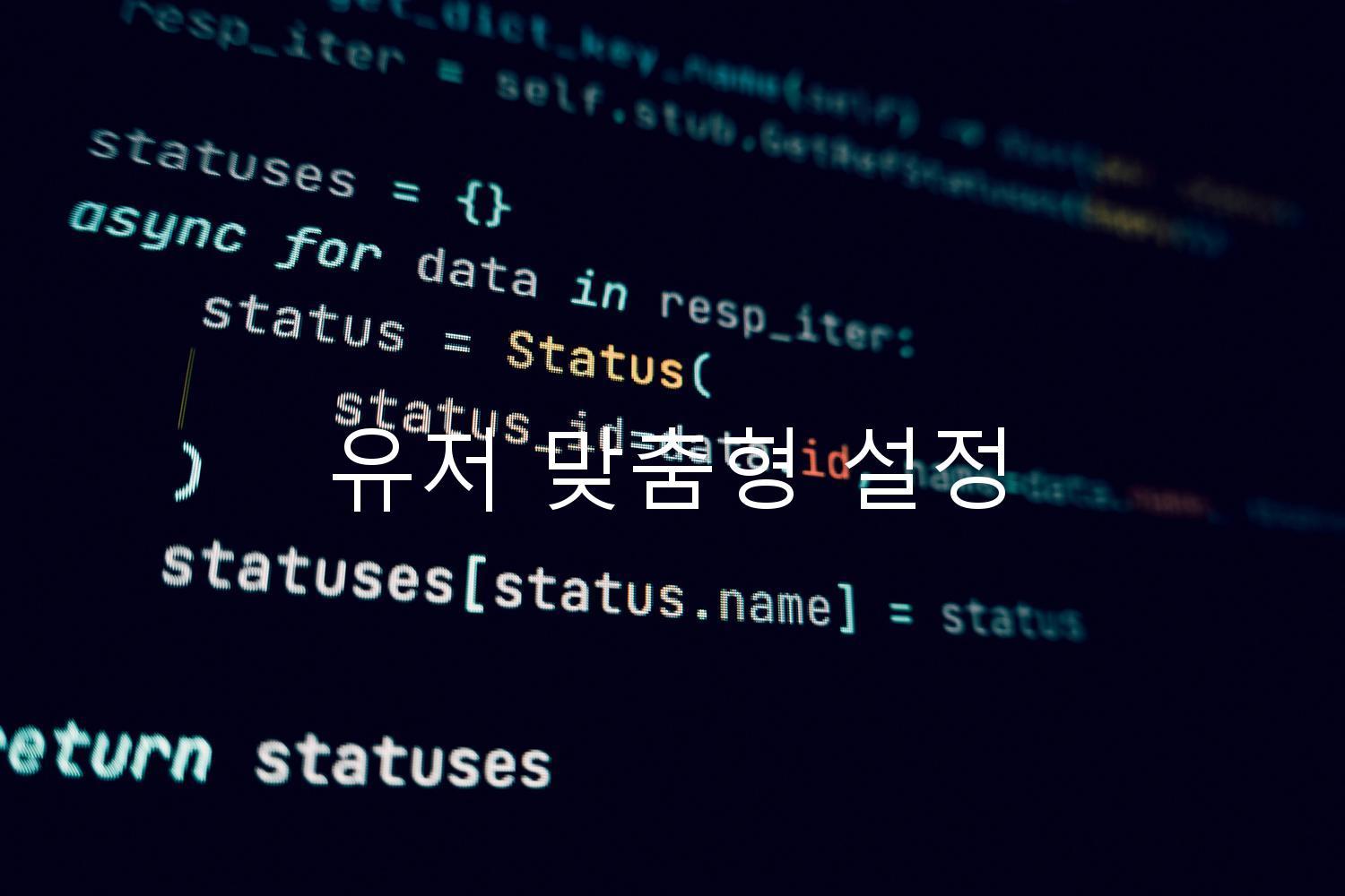 유저 맞춤형 설정