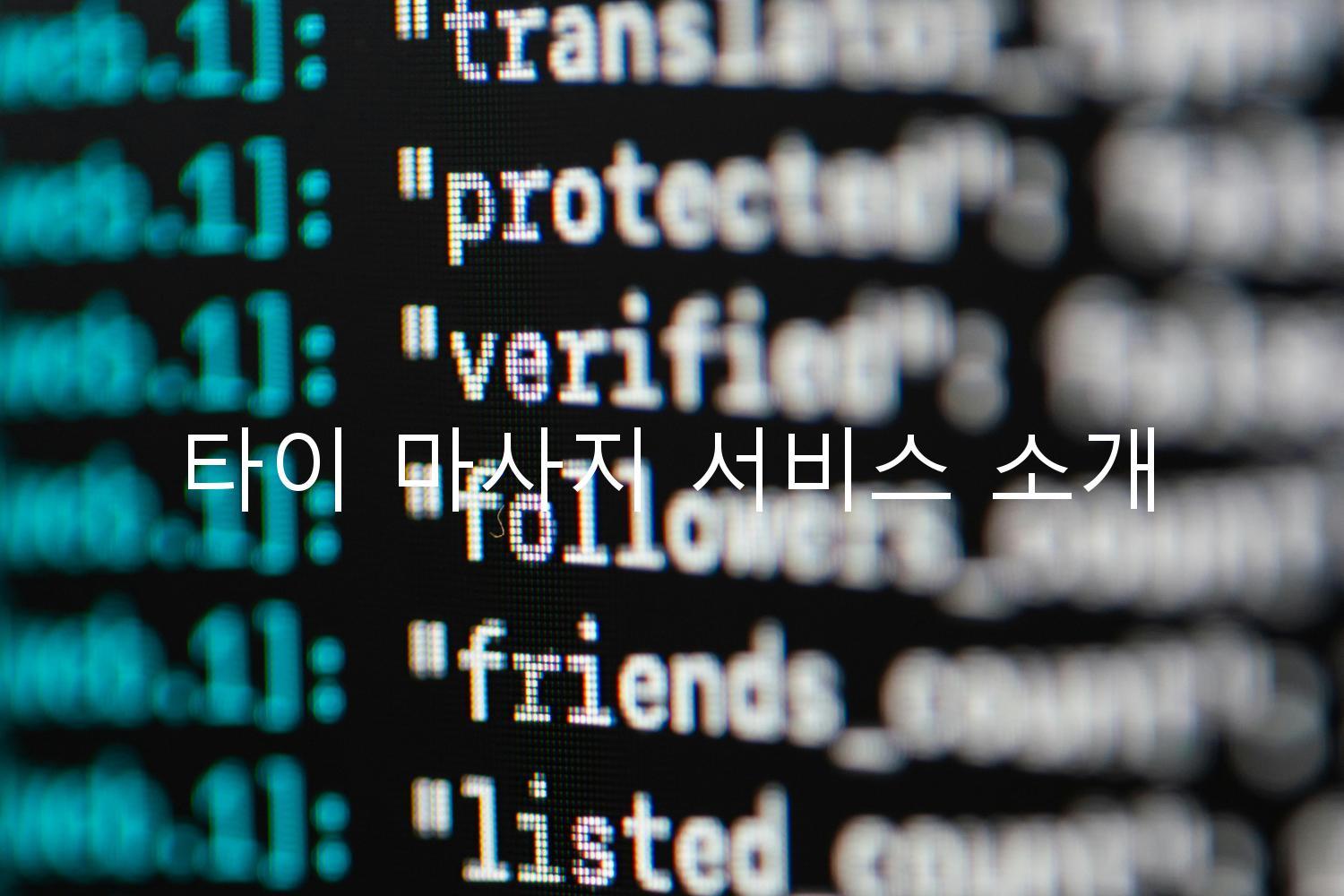 타이 마사지 서비스 소개