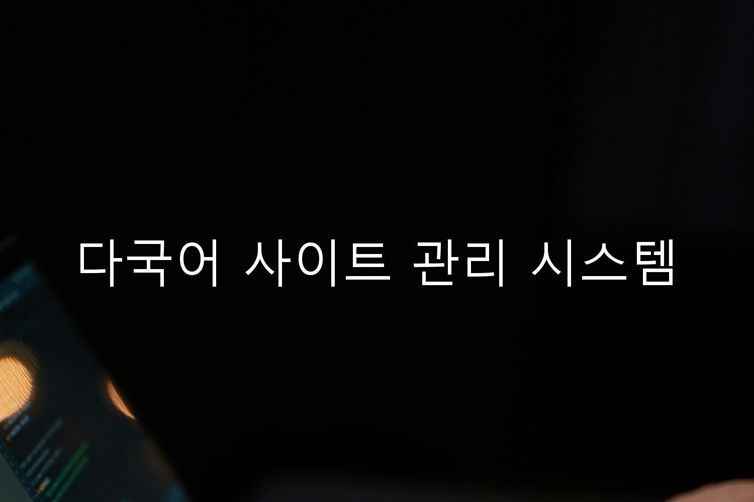 다국어 사이트 관리 시스템