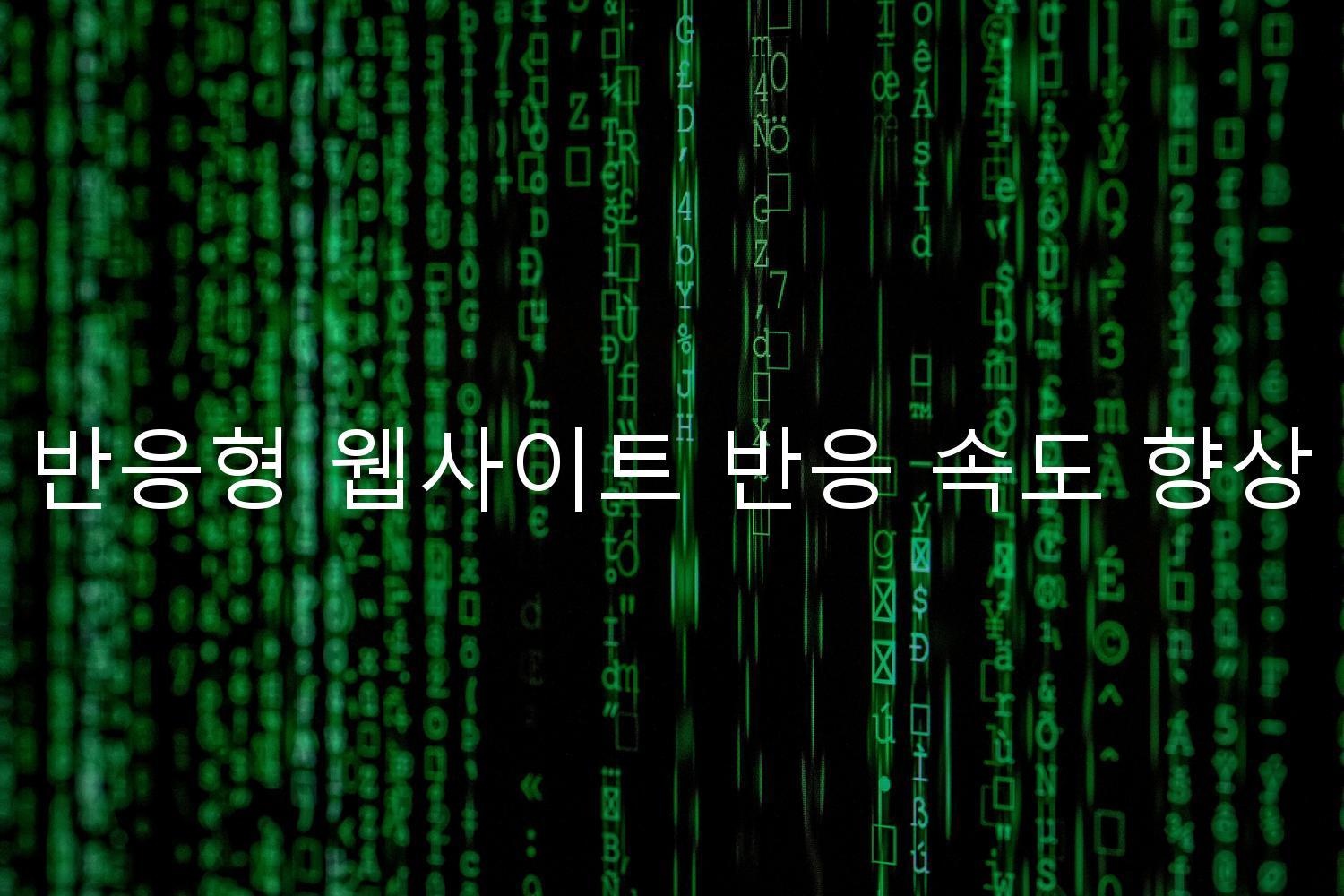 반응형 웹사이트 반응 속도 향상
