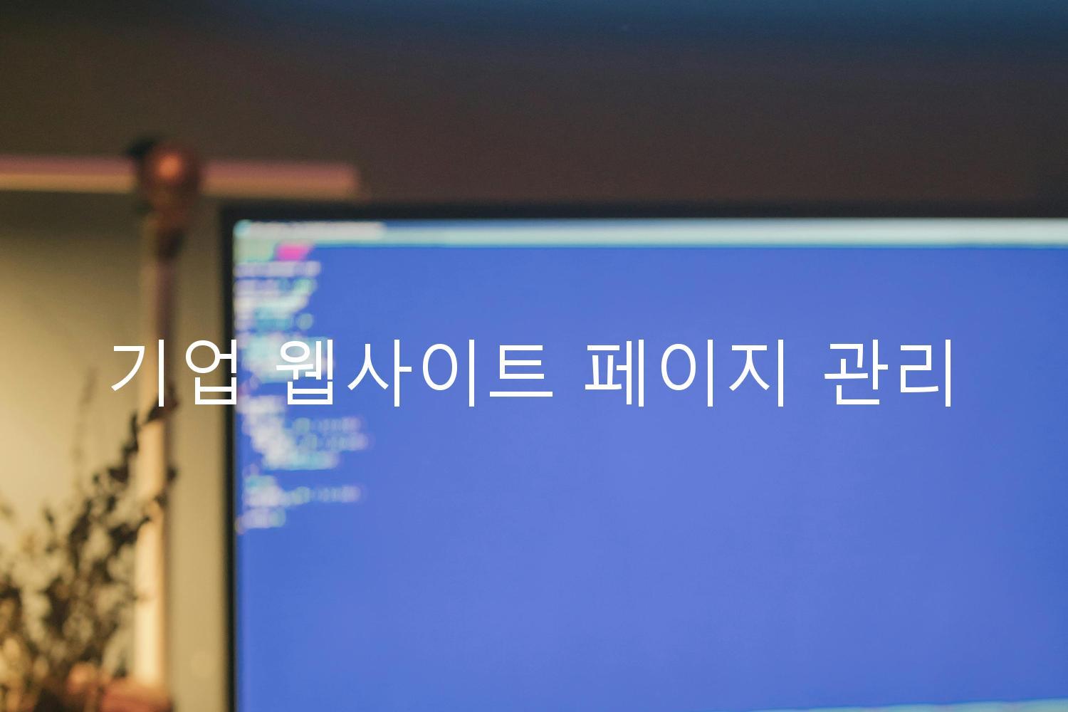 기업 웹사이트 페이지 관리